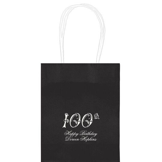 Elegant 100th Scroll Mini Twisted Handled Bags
